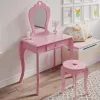 Дитячий туалетний столик Chomik ELSA з дзеркалом + стілець рожевий