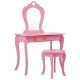 Image 3 for Детский туалетный столик Chomik ELSA с зеркалом + стул розовый