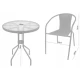 Image 13 for Садові меблі Chomik BISTRO стіл та 2 стільці сірий