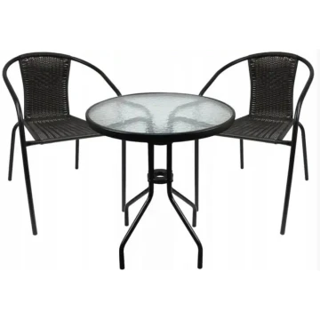 Садові меблі Chomik BISTRO стіл та 2 стільці чорний