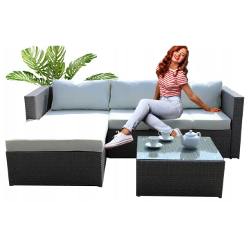 Садові меблі Chomik GARDEN LINE ATRANI сірий + бежеві подушки