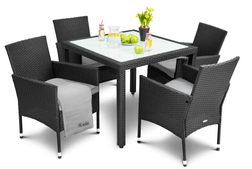 Садові меблі Di Volio VERONA 4+1 чорні
