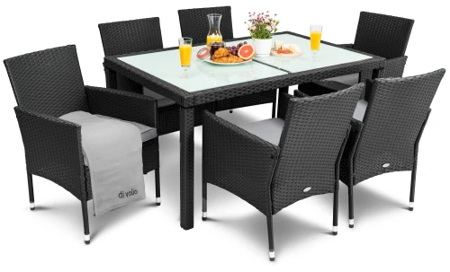 Садові меблі Di Volio VERONA 6+1 чорна