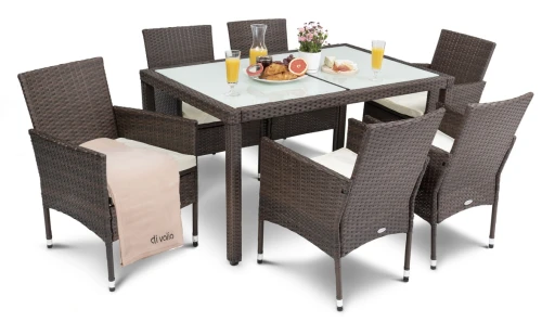 Садові меблі Di Volio VERONA 6+1 коричнева