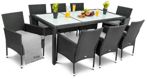 Садовая мебель Di Volio VERONA 8+1 черная