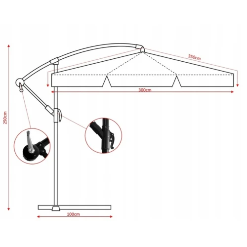 Зонт садовый Di Volio EMPOLI 300см кремовый