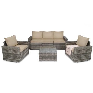 Комплект садових меблів Di Volio Prato Світло-сірий/коричневий