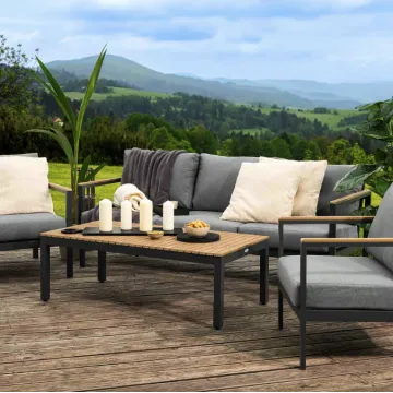 Комплект садових меблів Di Volio Tivoli графітовий/сірий