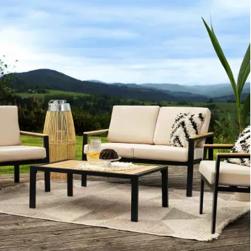 Комплект садових меблів Di Volio Merano чорний/бежевий