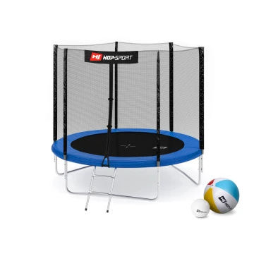 Батут Hop-Sport 8ft (244см) синій з зовнішньою сіткою