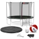 Image 1 for Батут Hop-Sport 12ft (366см) черно-зеленый с внутренней сеткой
