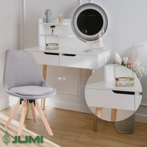 Преимущества туалетного столика на 2 ящика с зеркалом: