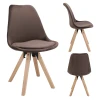 Стілець Saida Jumi у скандинавському стилі з дерев'яними ніжками коричневий