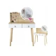 Image 2 for Туалетный столик Jumi Scandi LED подсветка, с ящиками, кожаные ручки, светлый бук