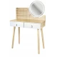 Image 4 for Туалетный столик Jumi Scandi LED подсветка, с ящиками, кожаные ручки, светлый бук