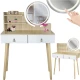 Image 1 for Туалетный столик Jumi Scandi LED подсветка, с ящиками, кожаные ручки, светлый бук