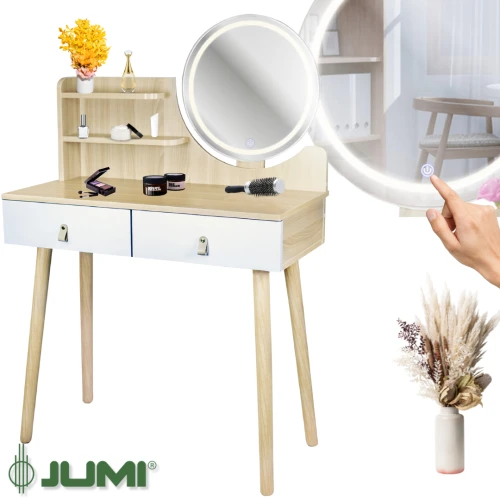 Велике кругле дзеркало з LED підсвічуванням: