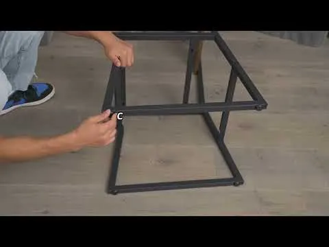 youtube video 2 Комплект меблів Costway Merax обідній стіл з стільцями в стилі Loft коричневий