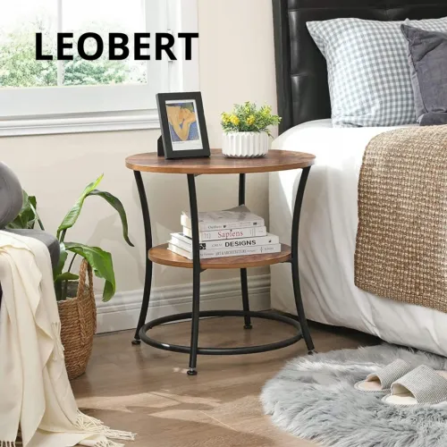 Двухъярусный столик с круглой столешницей