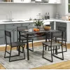 Комплект меблів Costway Merax обідній стіл з стільцями в стилі Loft сірий