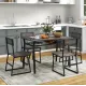 Комплект мебели Costway Merax обеденный стол со стульями в стиле Loft серый