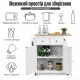 Image 12 for Кухонный остров Costway Rubberwood Kitchen на колесах со шкафчиком и полками белый