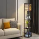Image 5 for Стеллаж-торшер Costway Lumina Solo Lattice 160 с декоративными абажурами на 3 полки лофт, черный