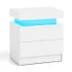 Image 1 for Тумба прикроватная Costway GlowNight с LED подсветкой и 2 ящиками белый