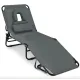 Шезлонг Costway Hanna розкладний з отвором для обличчя сірий