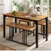 Комплект Costway Decima обідній стіл зі стільцями в стилі Loft натуральний
