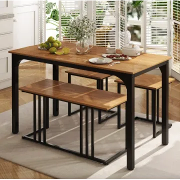 Комплект Costway Decima обідній стіл зі стільцями в стилі Loft натуральний