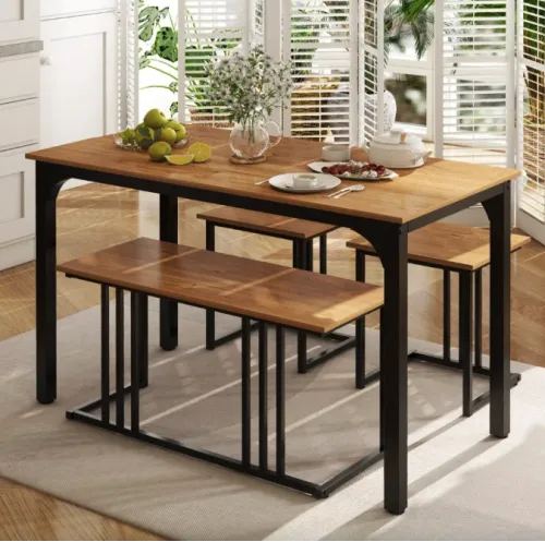 Комплект Costway Decima обідній стіл зі стільцями в стилі Loft натуральний