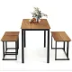 Image 4 for Комплект Costway Decima обідній стіл зі стільцями в стилі Loft натуральний