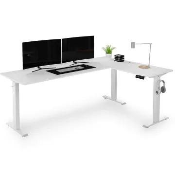 Комп'ютерний кутовий стіл Di Volio Trani з регульованою висотою правий, білий