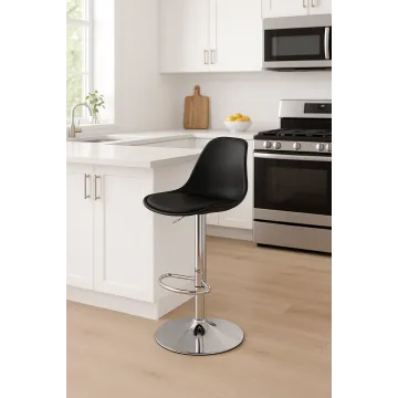 Барний стілець Leobert Hoga з спинкою чорний