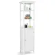 Image 4 for Шкаф-пенал для ванной Costway Freestanding Bath 160см с полками и дверцей белый