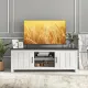 Image 2 for Тумба під телевізор Costway Farmhouse TV Console 65 з дверцятами та відкритими полицями білий