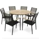 Image 1 for Комплект садових меблів Di Volio Acona 6+1 чорний/бежевий