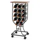 Image 4 for Стелаж винний Costway Mobile Sommelier на коліщатках у формі келиха на 14 пляшок коричневий