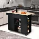 Image 2 for Кухонный остров Costway Multi-Storage Kitchen на колесиках, черный