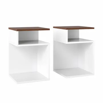 Комплект прикроватных тумб Costway S-Cube Side Table Set 2 шт S-образный белый