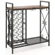 Image 1 for Винный шкаф-консоль Costway Vintage Wine Table напольный с деревянной столешницей и полками лофт, коричневый