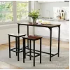 Барний стіл та 2 барні стільці Costway Hoobro в стилі Loft