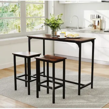 Барний стіл та 2 барні стільці Costway Hoobro в стилі Loft