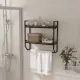 Image 1 for Полиця навісна Costway Loft Wall Shelf для ванної з тримачем для рушників лофт коричневий