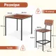 Image 11 for Обідній барний комплект Costway Karen стіл та 4 стільці лофт коричневий