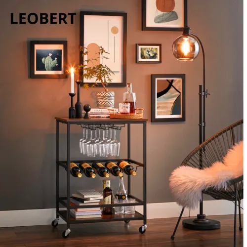 Мобильный стеллаж на колесах в стиле лофт