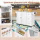 Image 5 for Кухонний острів Costway Rolling Island на коліщадках та білий