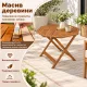 Image 3 for Садовий стіл Costway Patio дерев'яний з отвором для парасолі