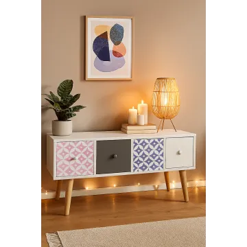 Комод Chomik RETRO з висувними шухлядами білий